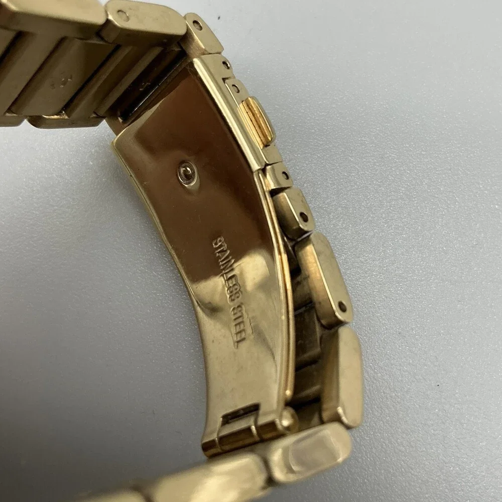 Michael Kors Bailey Womens Watch 38mm Gold Tone Crystal MK-3808 New Battery 6.5